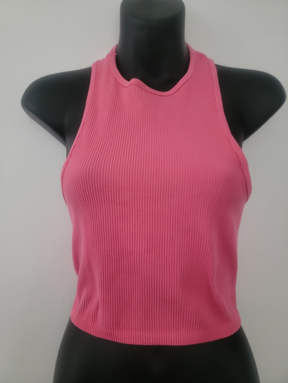 Women's Ribbed Pink Tank Top